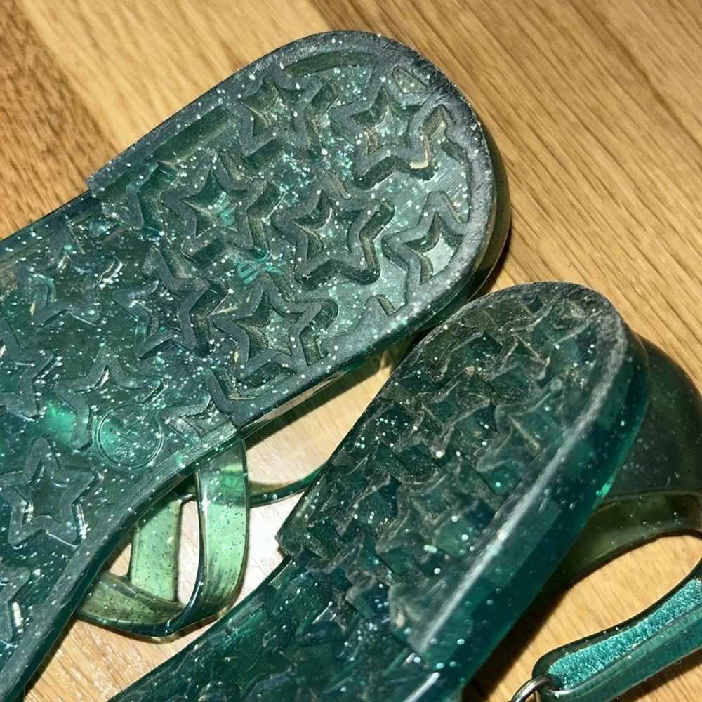 Gymboree Glittery Green Jelly Sandals for Kids
